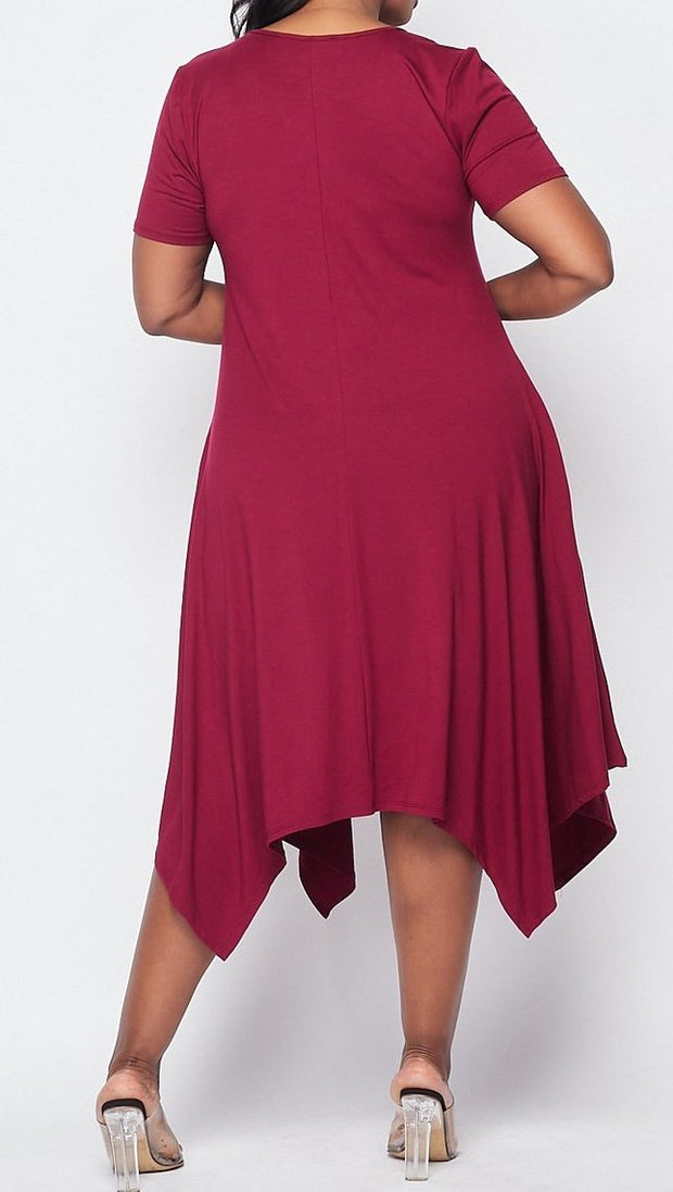 XL V-NECK SHORT SLEEVE TUNIC DRESS - EvrySeason