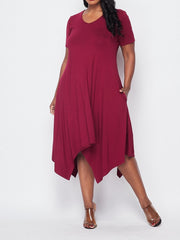 XL V-NECK SHORT SLEEVE TUNIC DRESS - EvrySeason