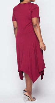 XL V-NECK SHORT SLEEVE TUNIC DRESS - EvrySeason