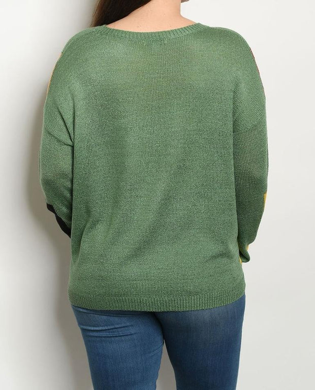 XL Plus Size Color Block Sweater - EvrySeason