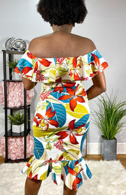 An Off Shoulder Floral Dress - EvrySeason