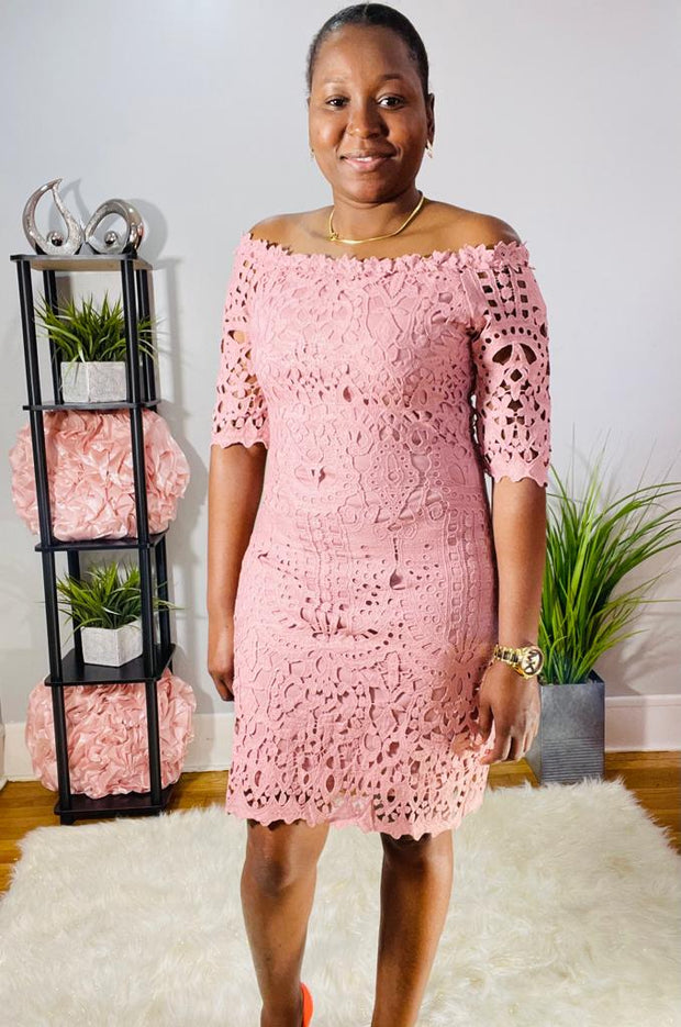 Off Shoulder Crochet Dress - EvrySeason