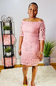 Off Shoulder Crochet Dress - EvrySeason