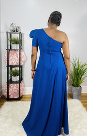A One shoulder Royal Blue Jumpsuit - EvrySeason